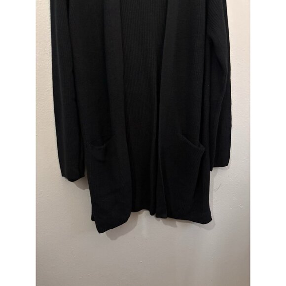 Gap Open Chunky Knit Black Sweater Cardigan Mid Length Women Large - Picture 2 of 11